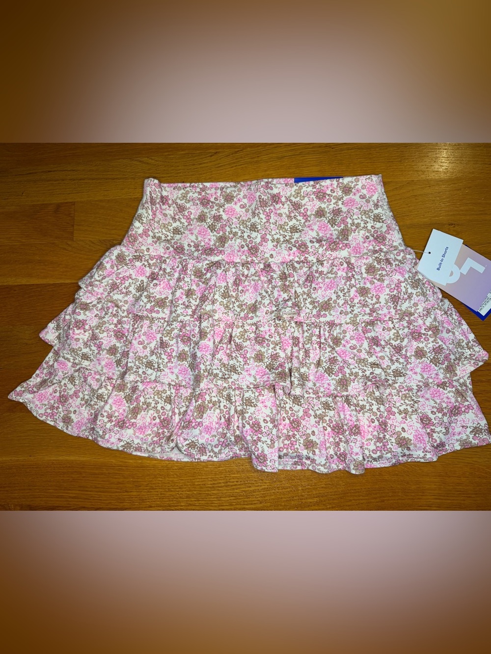 JoyLab NWT Pink Floral Tiered High Rise Skort Built In Shorts Size S - Picture 2 of 8